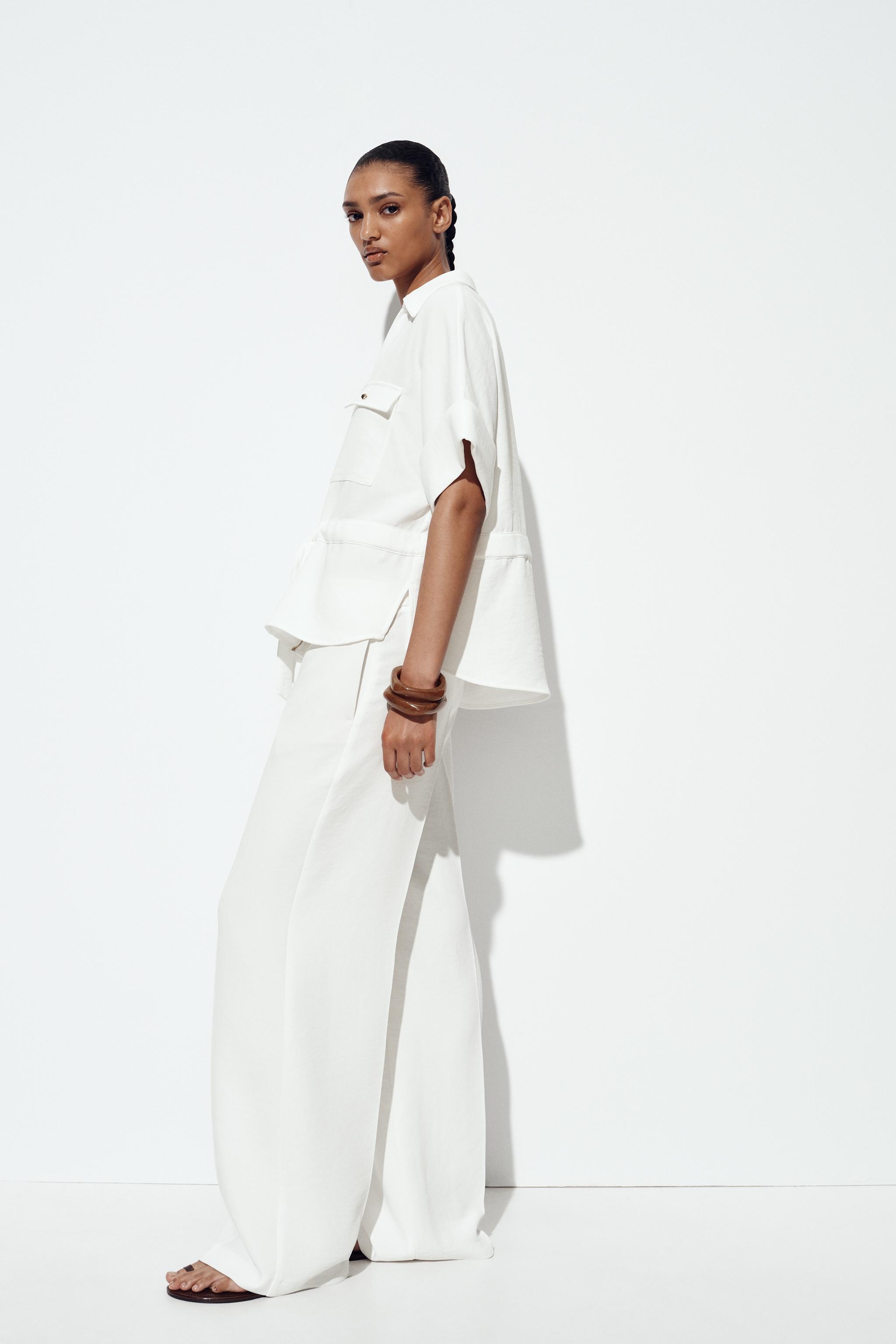 WIDE LEG ELASTIC WAIST PANTS